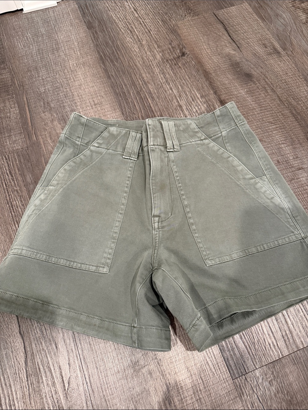 pistola Olive High-Rise Utility Shorts